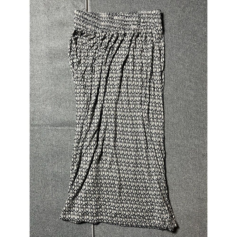 Dana Buchman Womens Wide Leg Pull On Pants Black White Geometric Print Size S